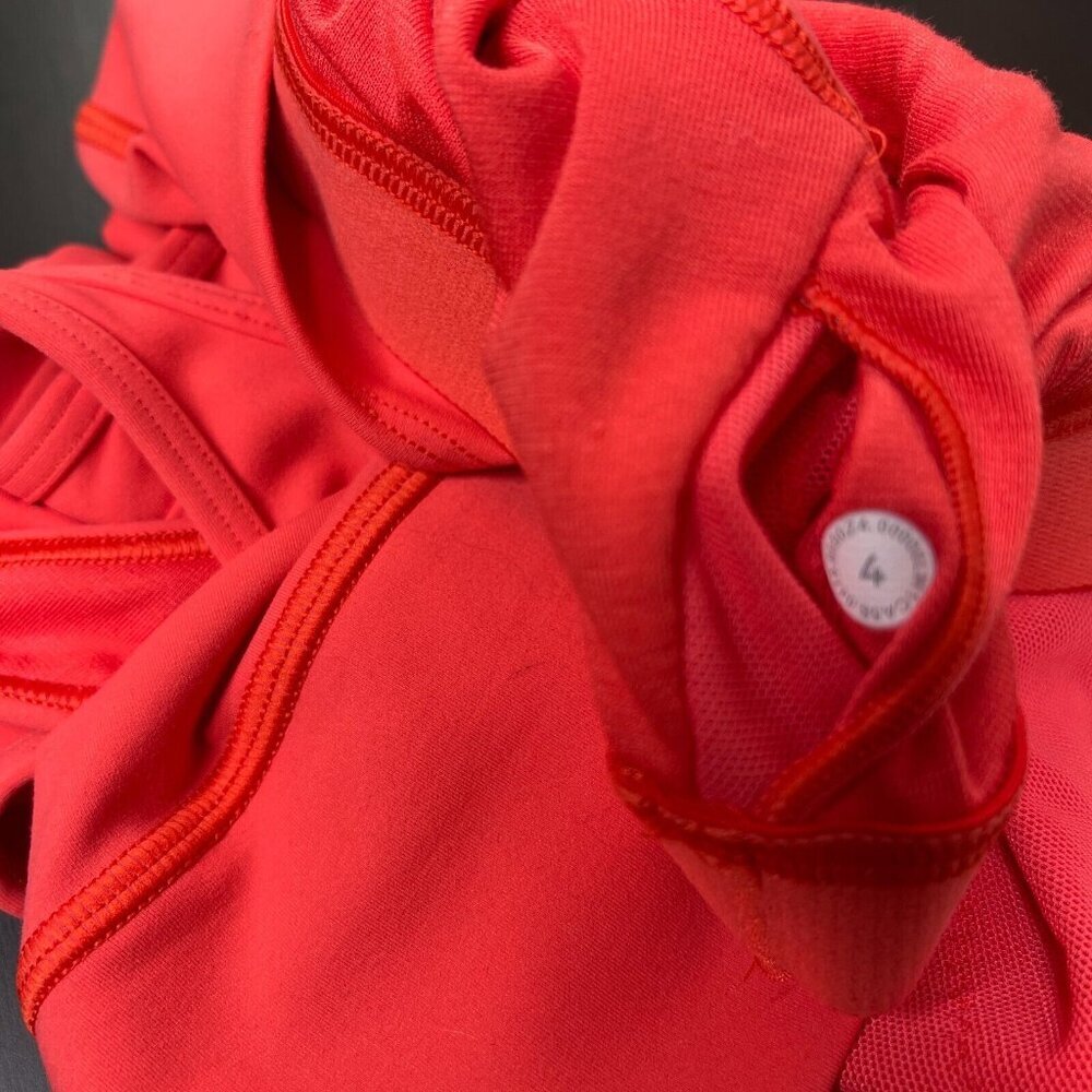 LULULEMON Mastered Motion Long Line Tank Top Size 4 Coral Red *No Removable Pads - Picture 4 of 12